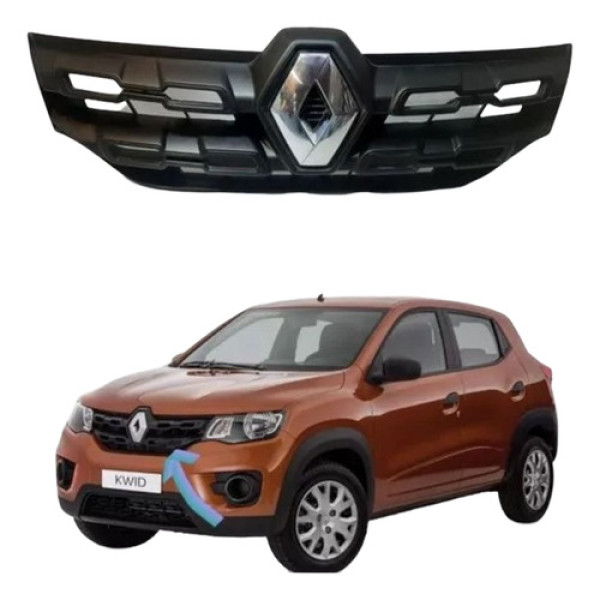 Grade Dianteira Para-choque Renault Kwid 2017 Original